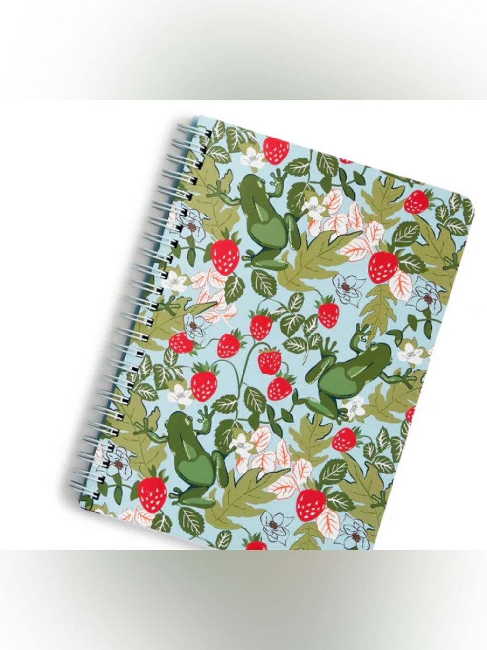 Vera Bradley Small Notebook Spiral  160p lined 8.25 x 6.25 Frogberry Garden Blue